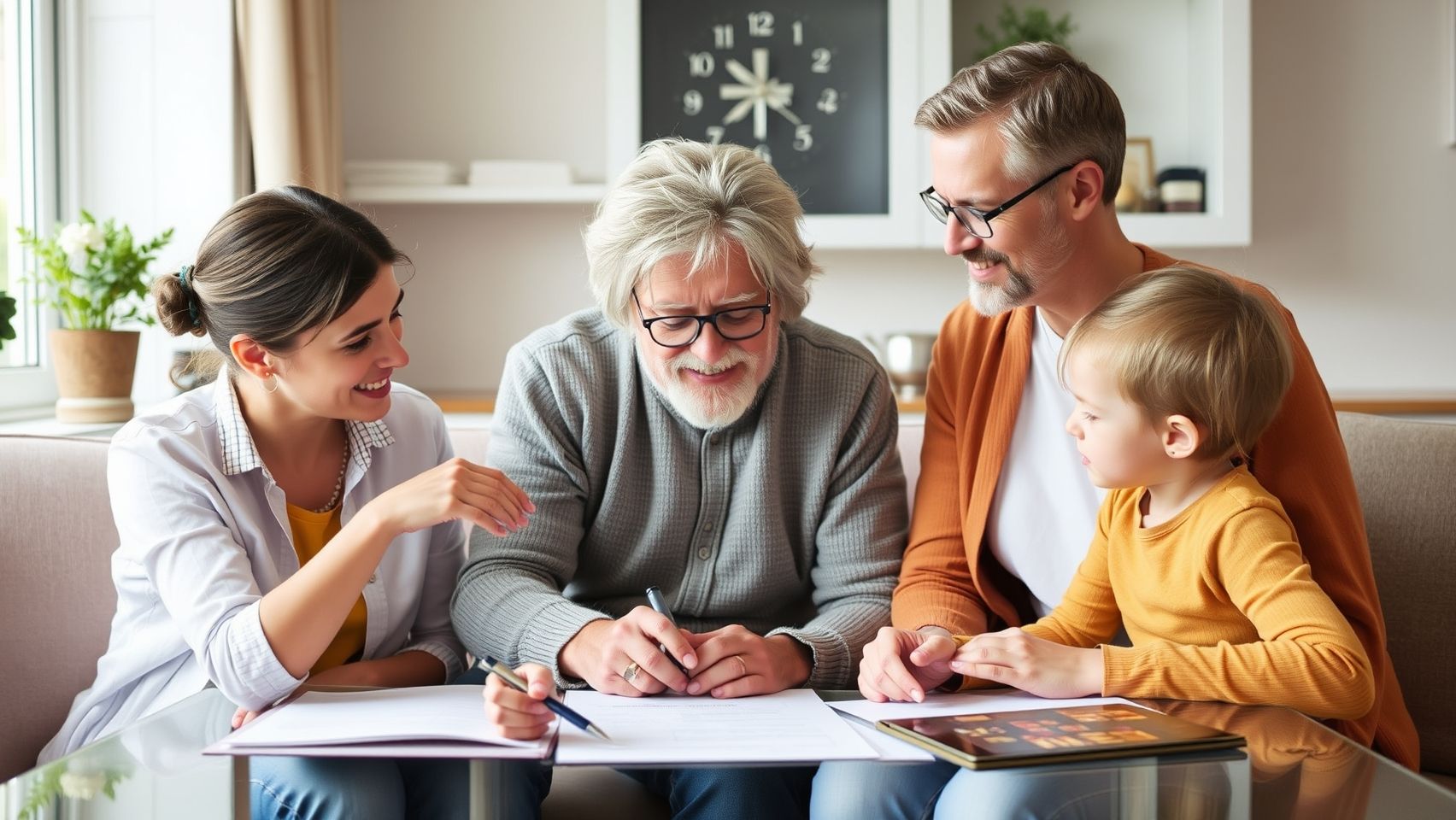 A family discussing inheritance tax plans