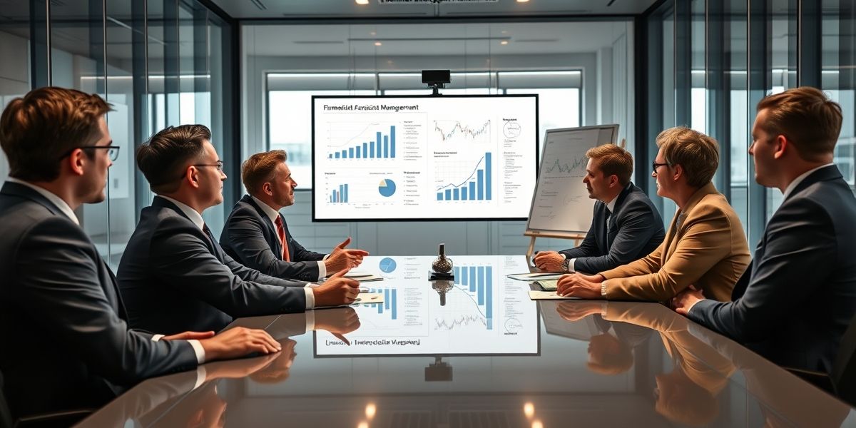 a professional business team discussing financial strategies and risk management in a modern office environment, demonstrating the importance of immediate capital management.