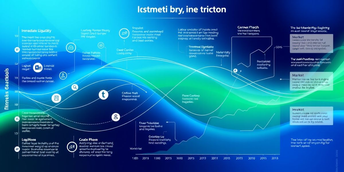 A comprehensive infographic illustrating the relationship between instant liquidity, market analysis, and buyer sentiment over different economic cycles.